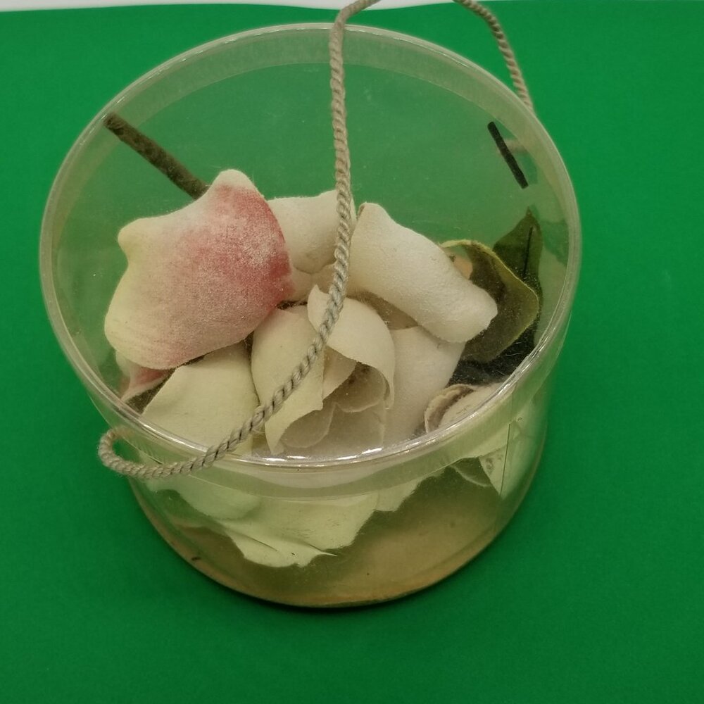 Fabric Rose Corsage Orig Presentation Box Prom Party Glamor 50s Vintage